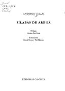 Portada de Sílabas de arena