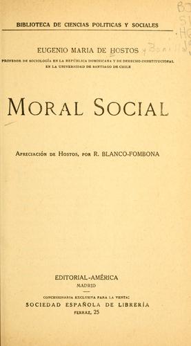 Portada de Moral social