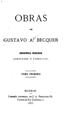 Portada de Obras de Gustavo A. Bécquer