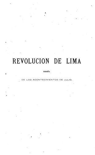 Portada de Revolución de Lima