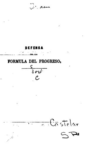 Portada de Defensa de La fórmula del progreso