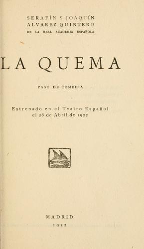 Portada de La quema