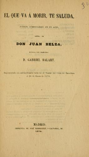 Portada de Que va a morir, te saluda