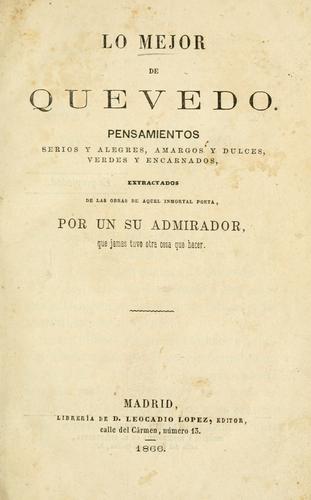 Portada de Lo Mejor de Quevedo