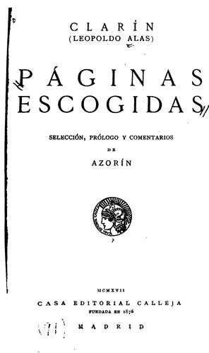Portada de Páginas escogidas