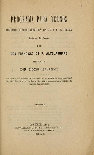 Portada de Programa para yernos