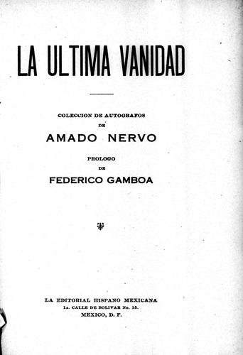 Portada de La última vanidad