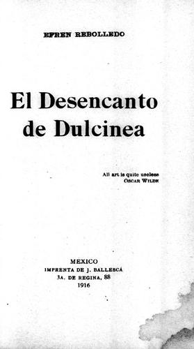 Portada de El desencanto de Dulcinea