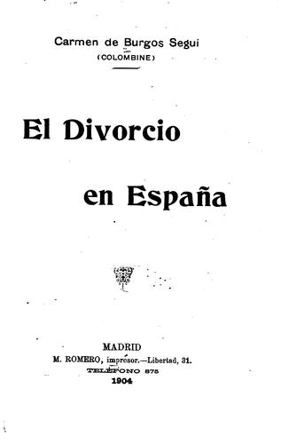 Portada de El divorcio en España