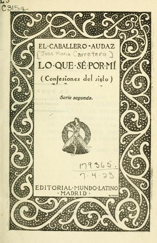 Portada de Lo que sé por mi