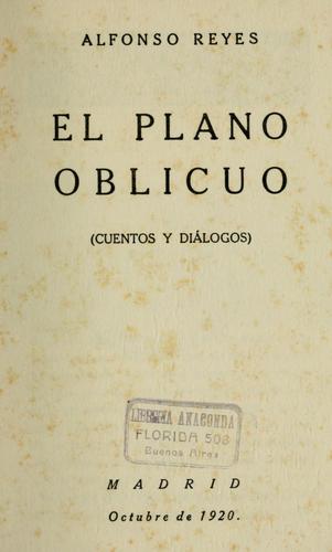 Portada de El plano oblicuo