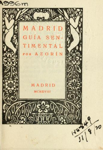 Portada de Madrid, guía sentimental