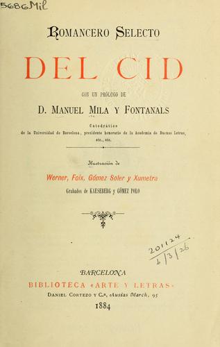 Portada de Romancero Selecto Del Cid
