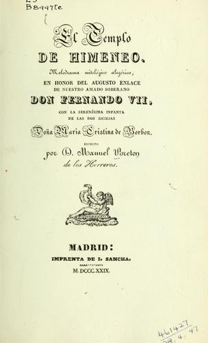 Portada de El templo de Himeneo