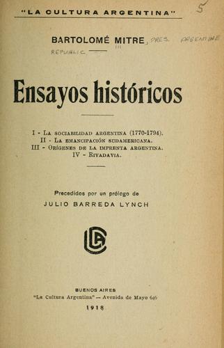 Portada de Ensayos históricos