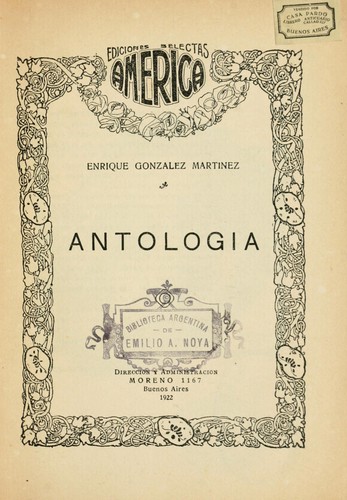 Portada de Antología
