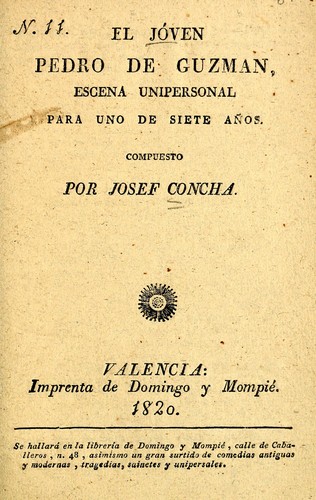 Portada de El jóven Pedro de Guzman