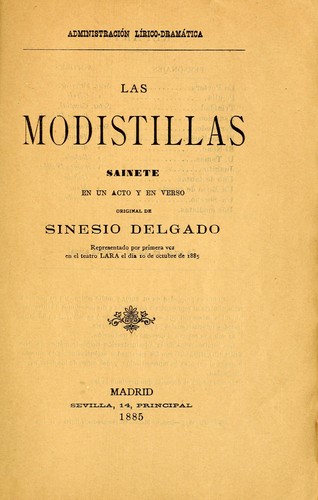 Portada de Las modistillas