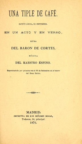 Portada de Una tiple de café