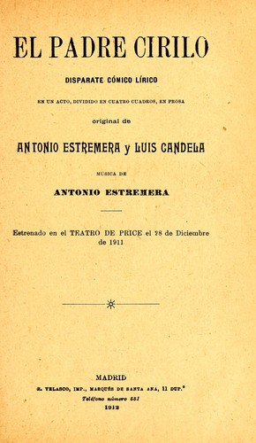 Portada de El padre Cirilo