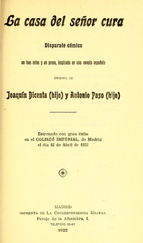Portada de La casa del señor cura