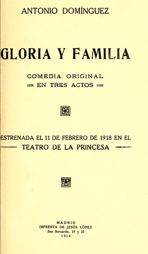 Portada de Gloria y familia