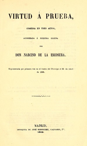 Portada de Virtud a prueba