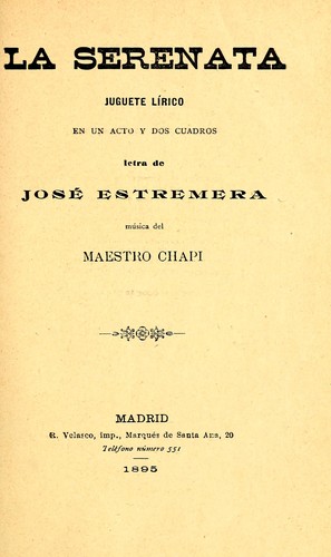 Portada de La serenata