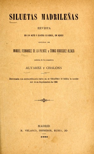 Portada de Siluetas madrileñas