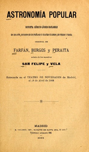 Portada de Astronomía popular