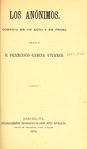 Portada de Los anónimos