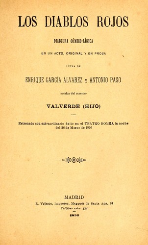 Portada de Los diablos rojos