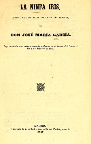 Portada de La ninfa Iris