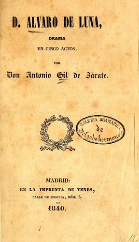 Portada de D. Alvaro de Luna