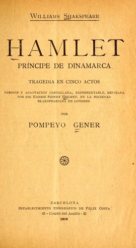Portada de Hamlet, príncipe de Dinamarca