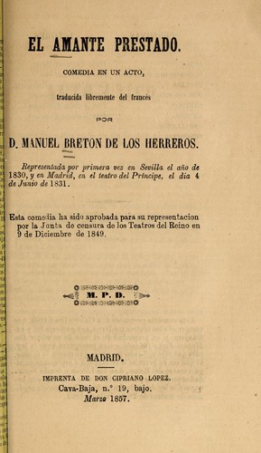 Portada de Amante prestado