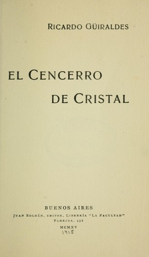 Portada de El cencerro de cristal