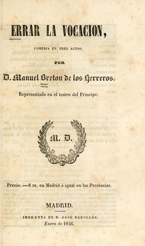 Portada de Errar la vocación
