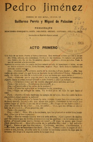 Portada de Pedro Jimenez