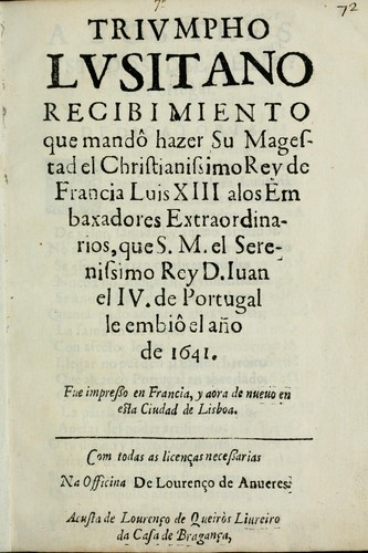 Portada de Triumpho Lusitano