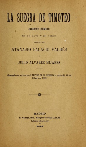 Portada de La suegra de Timoteo