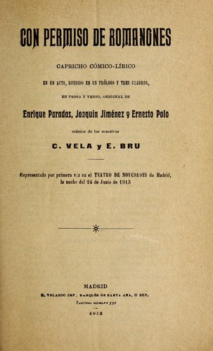 Portada de Con permiso de Romanones