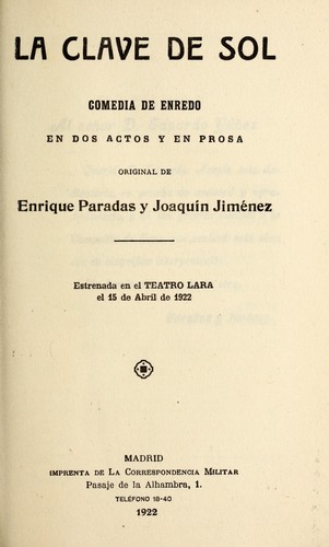 Portada de La clave de sol