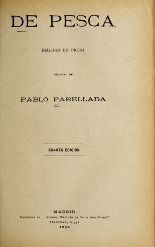 Portada de De pesca: diálogo en prosa