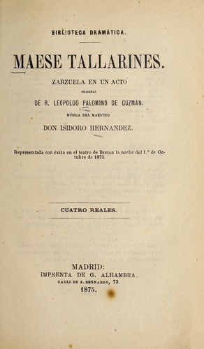 Portada de Maese Tallarines