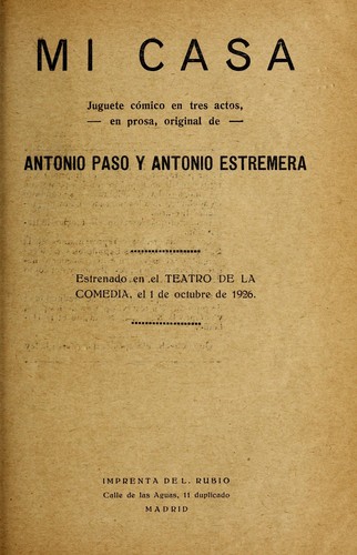 Portada de Mi casa