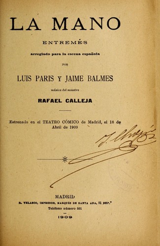 Portada de La mano