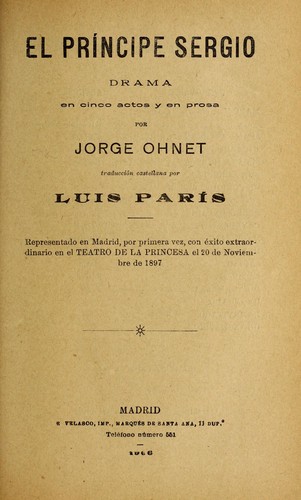 Portada de El pri ncipe Sergio