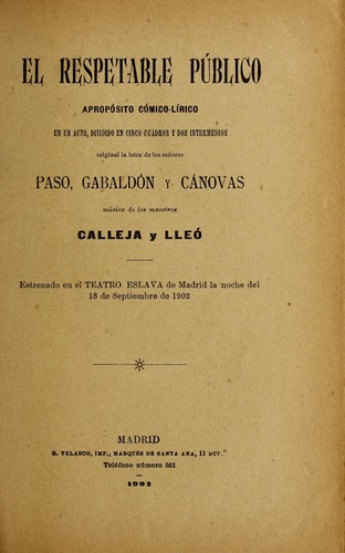 Portada de El respetable público