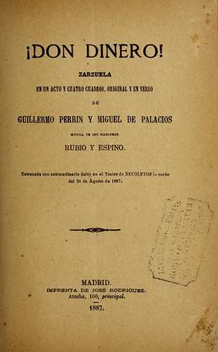 Portada de !Don Dinero!